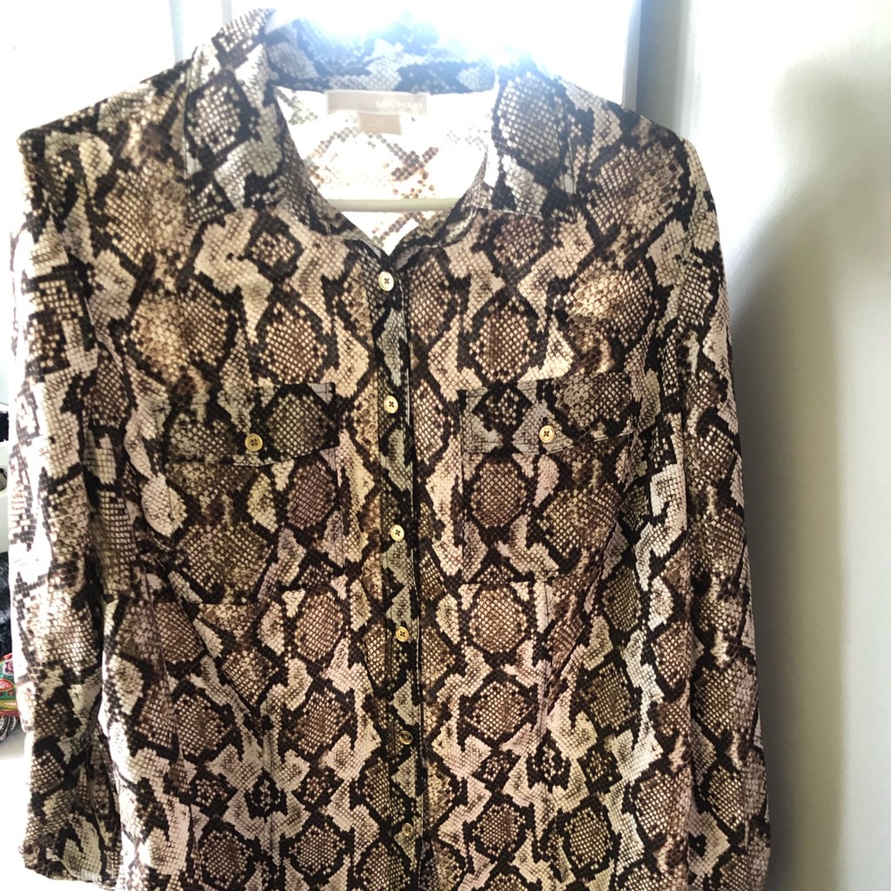 Michael Kors Snake Print Button up Shirt